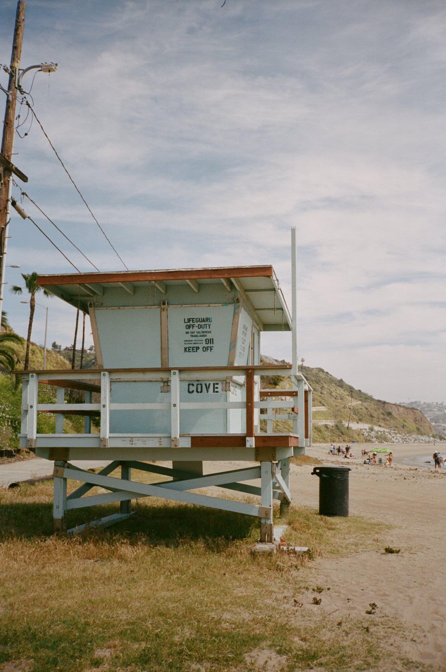 Lifeguard tower on the sand