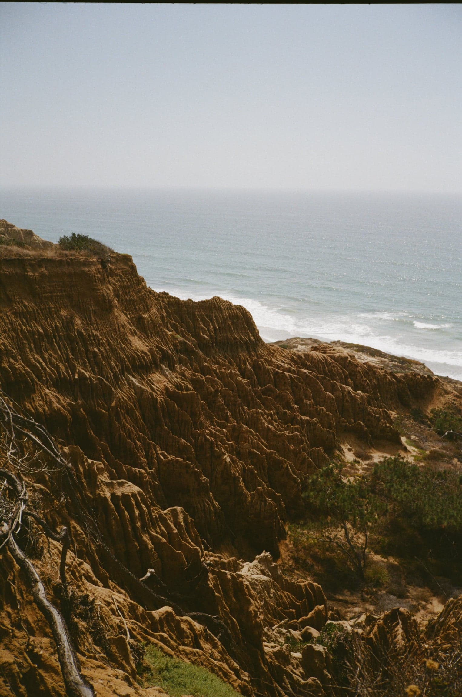 Eroded cliffs above the ocean